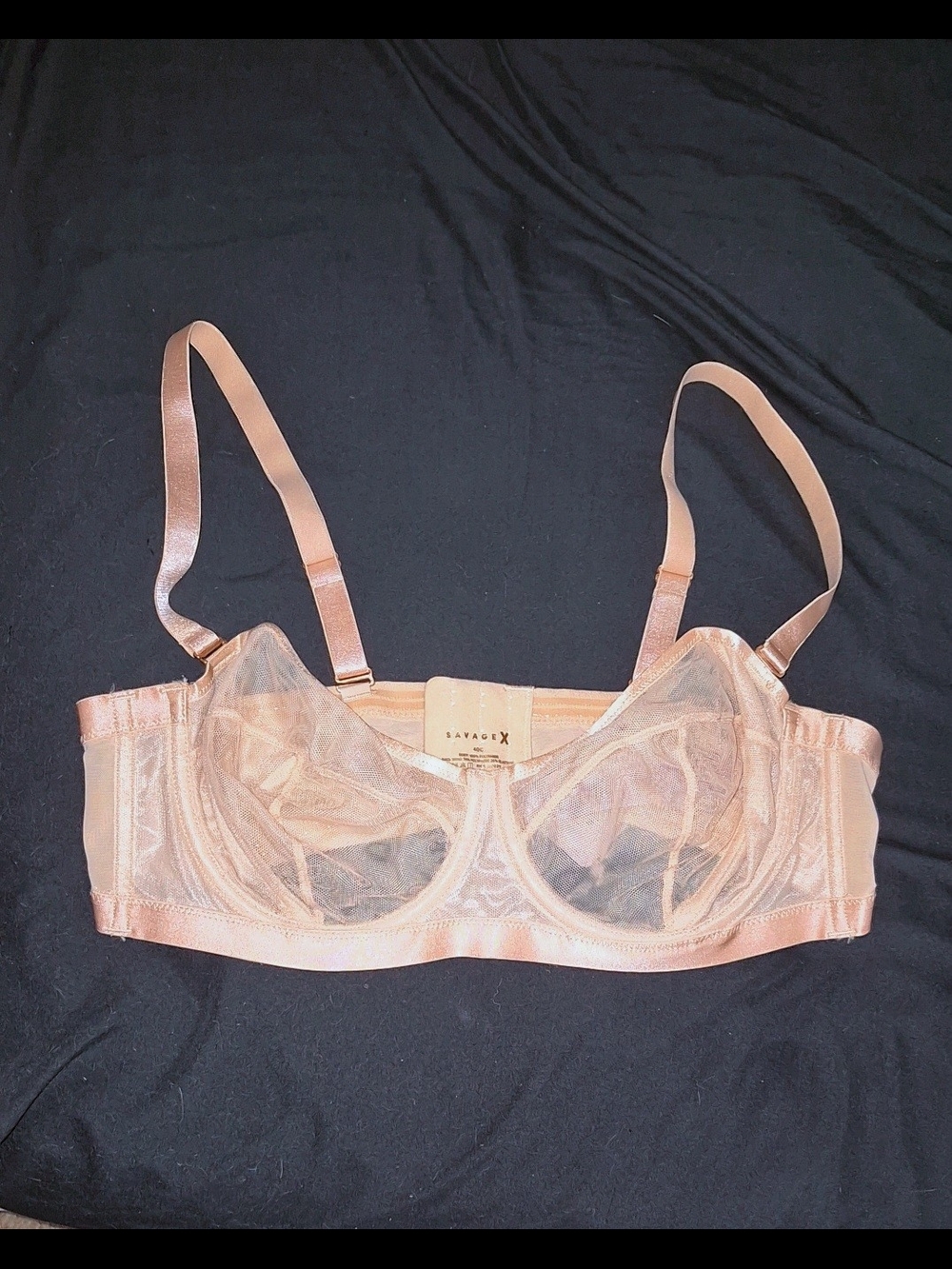 Savage X Fenty Sheer Mesh Underwire Bra in Beige